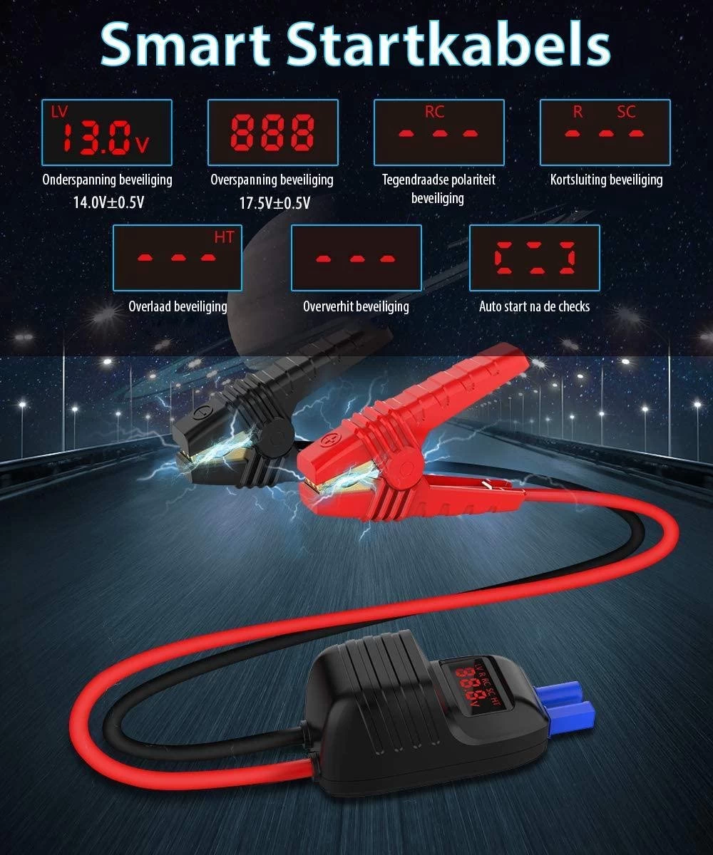 UTRAI - Jump Starter Auto - Batterij 13000mAh - 1000A - Smart-Clip Power Bank Met Batterij Detectie Voor 12V - Auto Booster Jumpstarter Mini - Afbeelding 3