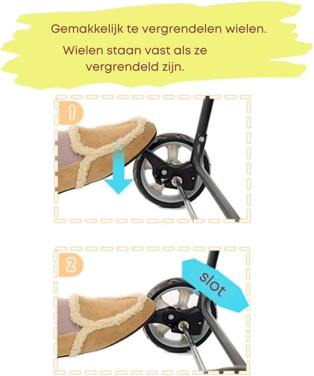 Merkloos Homezie Hondenbuggy | Huisdieren Tot 15 Kg | 4-wieler | Hondenbuggy Inklapbare | Katten Buggy | Buggy | Huisdieren Buggy - Afbeelding 2