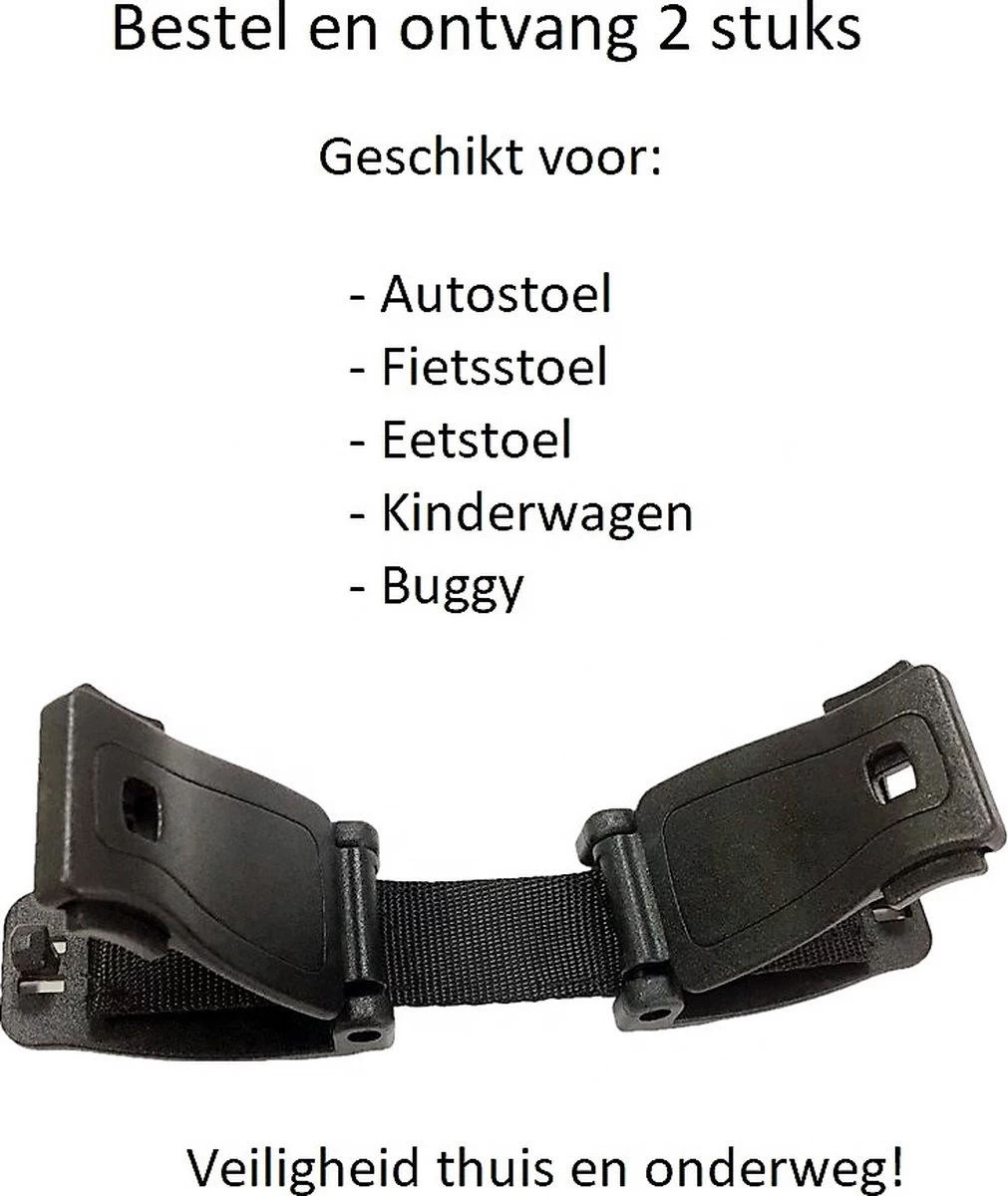 Merkloos 2 X Gordelclip, Accessoire Voor Autokinderstoel-Voorkomt Dat Kind Armen Uit Veiligheidsharnas Kan Halen-Gordelclip Kinderstoel-Gordelbeschermer-Gordelhoezen-Fietsstoel Voor En Achterzitje - Afbeelding 4