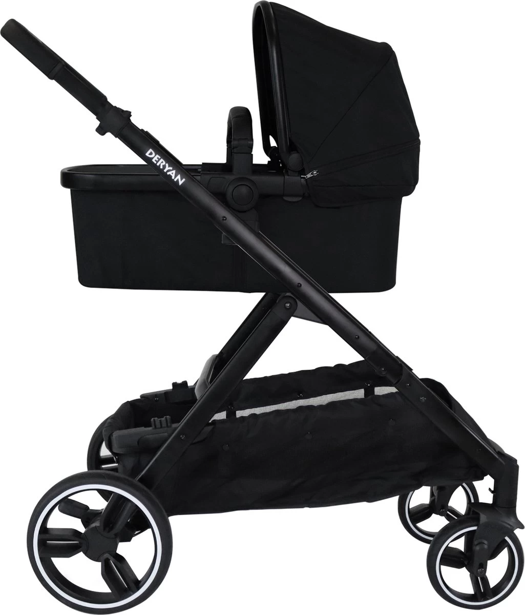 Deryan Evy Kinderwagen - Duo Kinderwagen - Uitbreidbaar - Inclusief Reiswieg - Zwart - Afbeelding 8