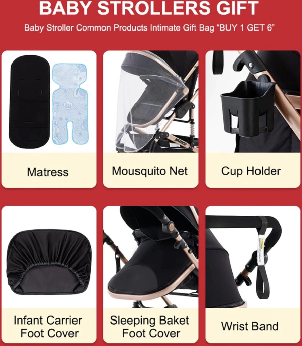 Luxe Kinderwagen 3 In 1 - Wandelwagen - Kinderwagen 3-in-1 Incl Autostoel - Kinderwagen Maxi Cosi – Buggy 3 In 1 - Newborn - Grijs - Afbeelding 4