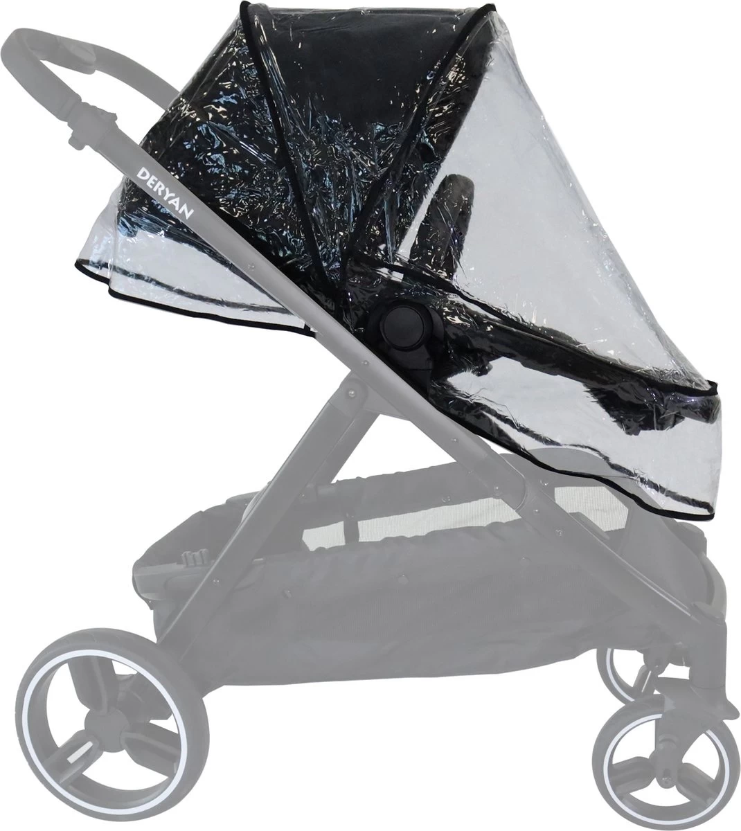 Deryan Evy Buggy Regenhoes - Transparant Regenscherm Voor Kinderwagen - Regenkap - Afbeelding 2