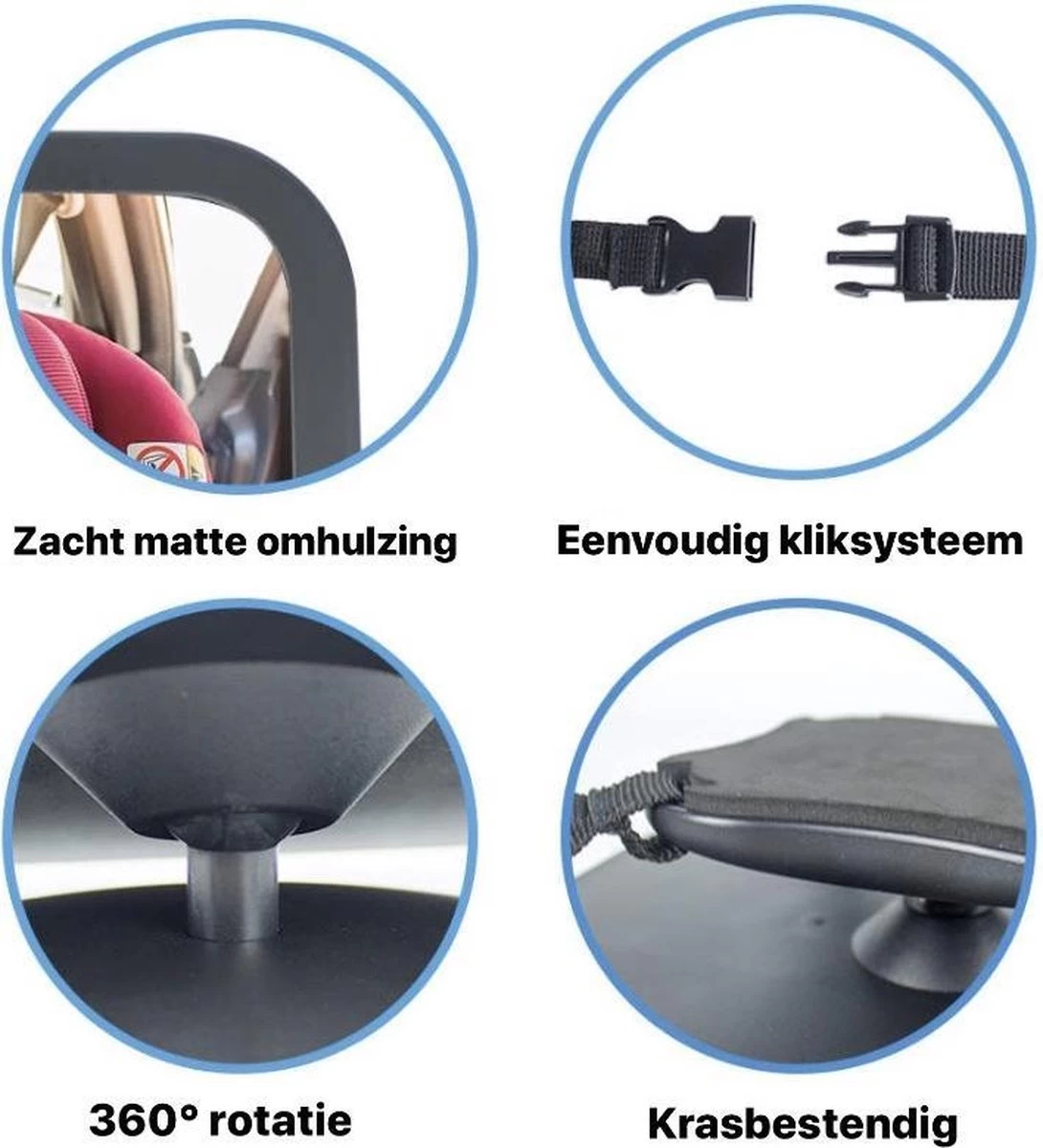 Merkloos Autospiegel Baby - Verstelbare Spiegel Voor In De Auto - Veiligheidsspiegel - Baby Autospiegel - Afbeelding 2