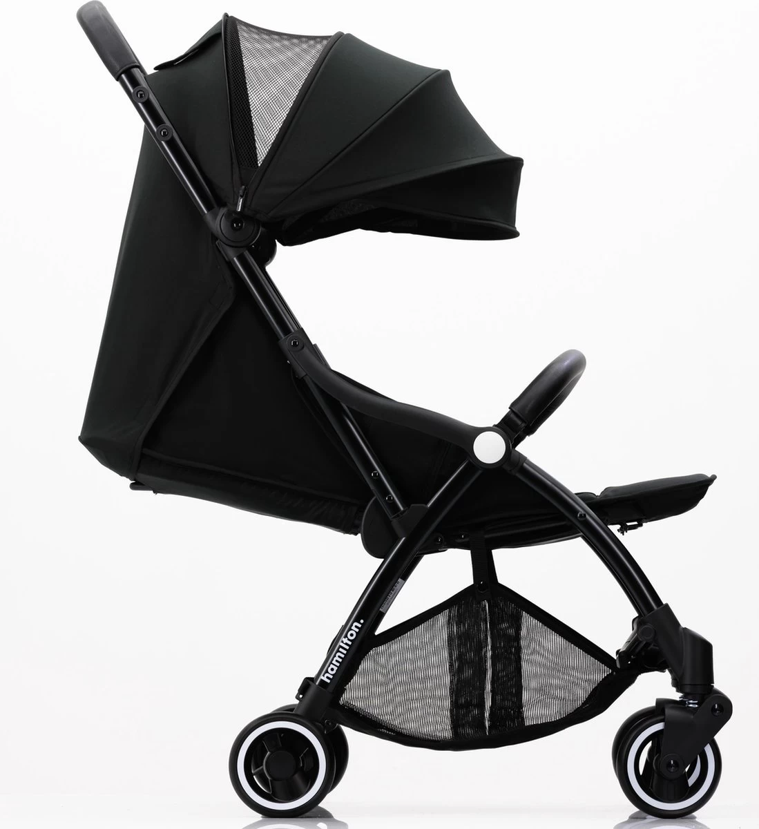 Hamilton By Yoop X1 Plus Buggy – Nieuw, Hoger, Uitgebreider 2023 Model – Premium Stroller Met One Hand Folding Technologie – Zwart – Lichte, Verstelbare En Wendbare Kinderwagen Met Vele Gemakken - Afbeelding 5