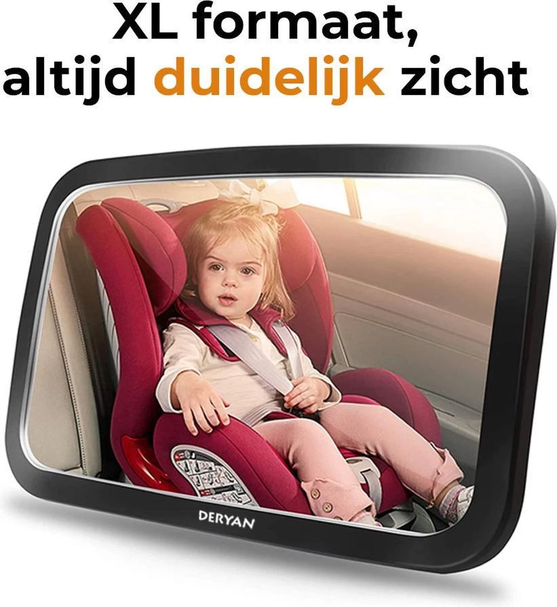 Deryan Luxe XL Autospiegel Baby Verstelbaar - Kinderspiegel Auto - Achterbank Spiegel Baby - Afbeelding 2