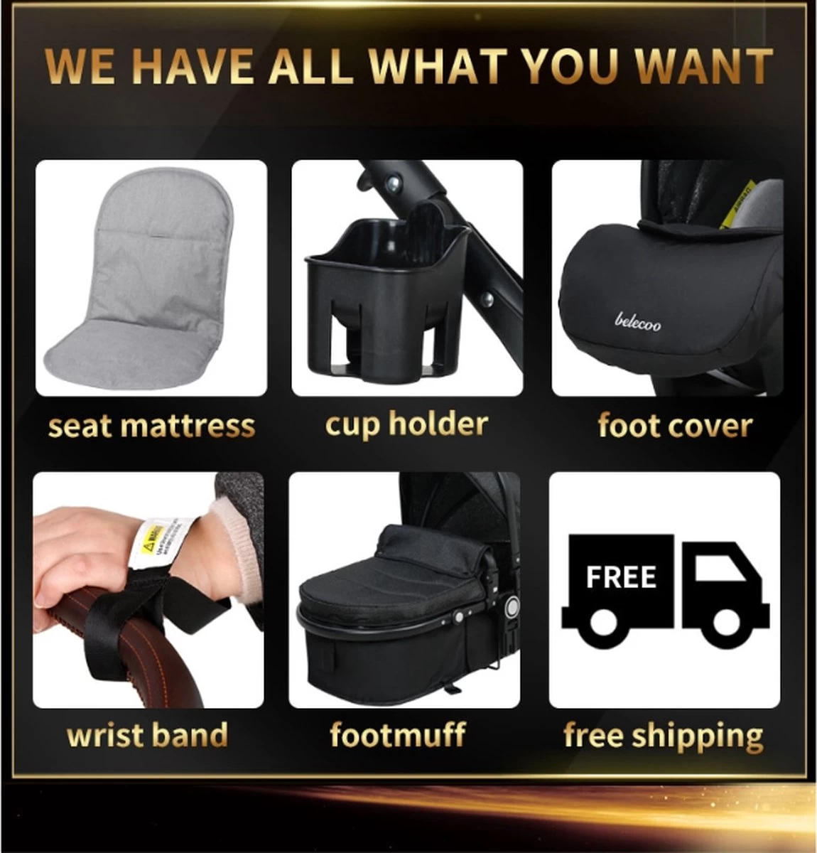 Merkloos 3 In 1 Kinderwagen - Buggy - Opklapbare Wandelwagen - Opvouwbaar - Kinderwagen 3 In 1 - Wandelwagen - Kinderwagens - Kinderwagen 3 In 1 Incl Autostoel - Wandelwagen Baby - Maxi-Cosi - Afbeelding 3