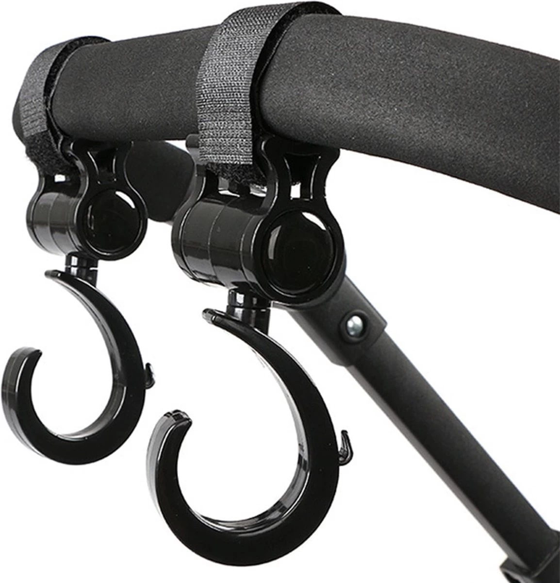 Kinderwagen Tassenhaak 2 Stuks - Boodschappenhaken - Tassenhanger - Babywagen Tassenhaak - Strollerhook - Buggy Haak - Bags Holder - Tassenclips - Rugzak Hanger - Verplaatsbare Hanger - Rolstoelhaak - Auto Hoofdsteun Haak - Afbeelding 3