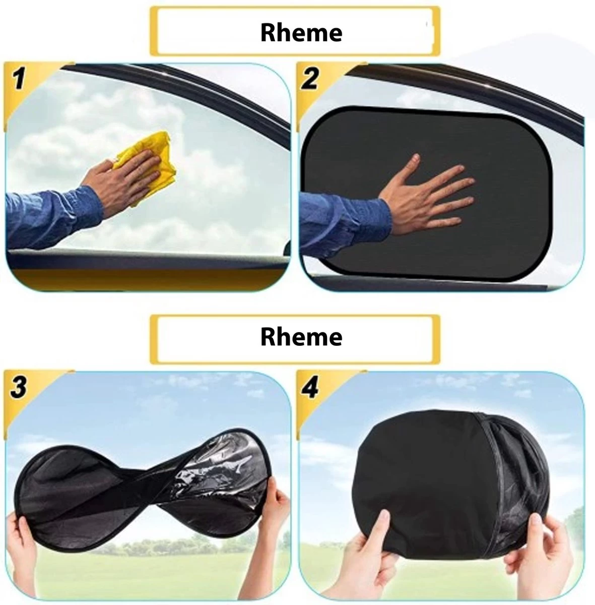 Zonnescherm Auto - Zonwering - Zijruit - UV Protectie - 2 Stuks - Statisch - Rheme - Afbeelding 5