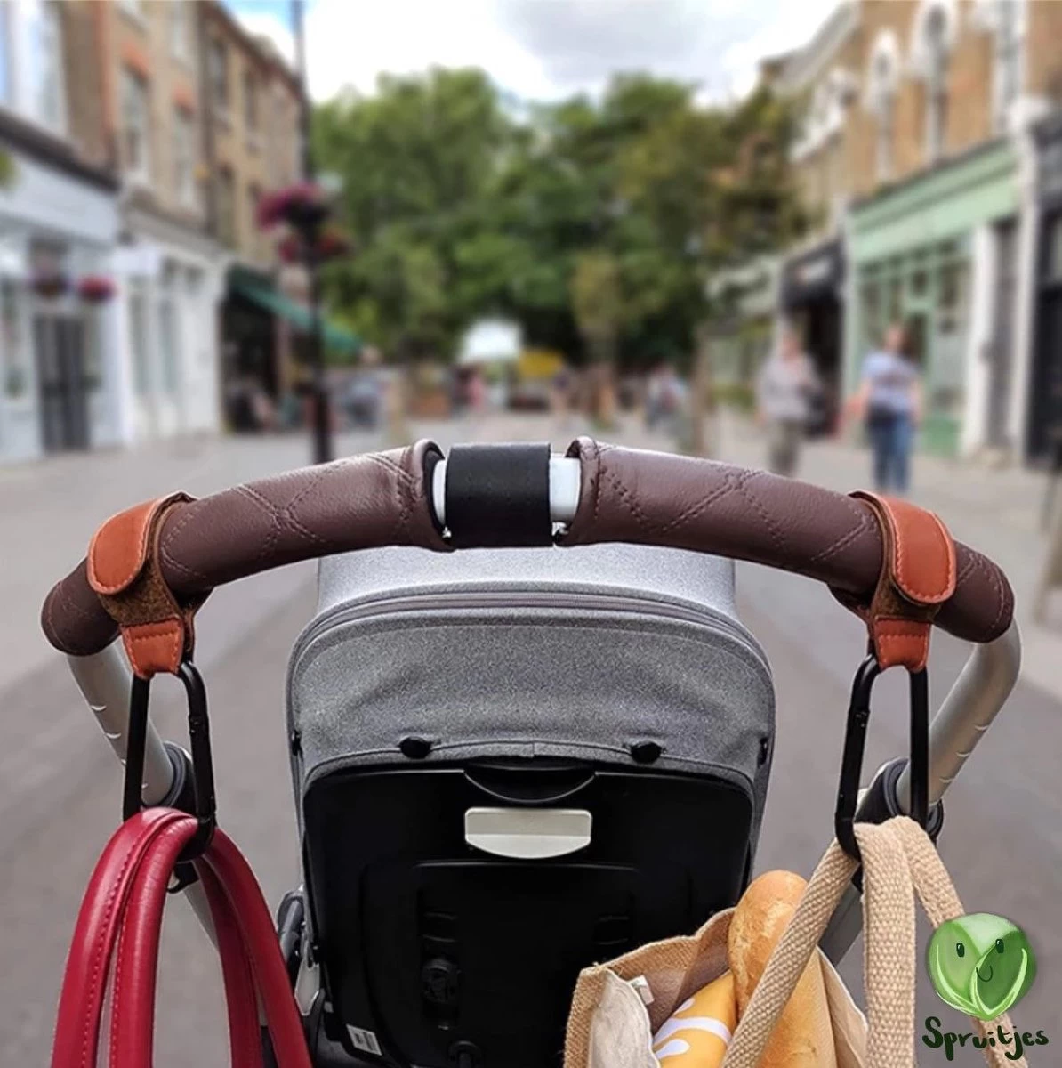 Merkloos Kinderwagen Tassenhaakjes - Haakjes Voor Tassen - Set Van 2 - Extra Stevig - Goedkoop - Buggy Haakjes - Zwart - Afbeelding 3