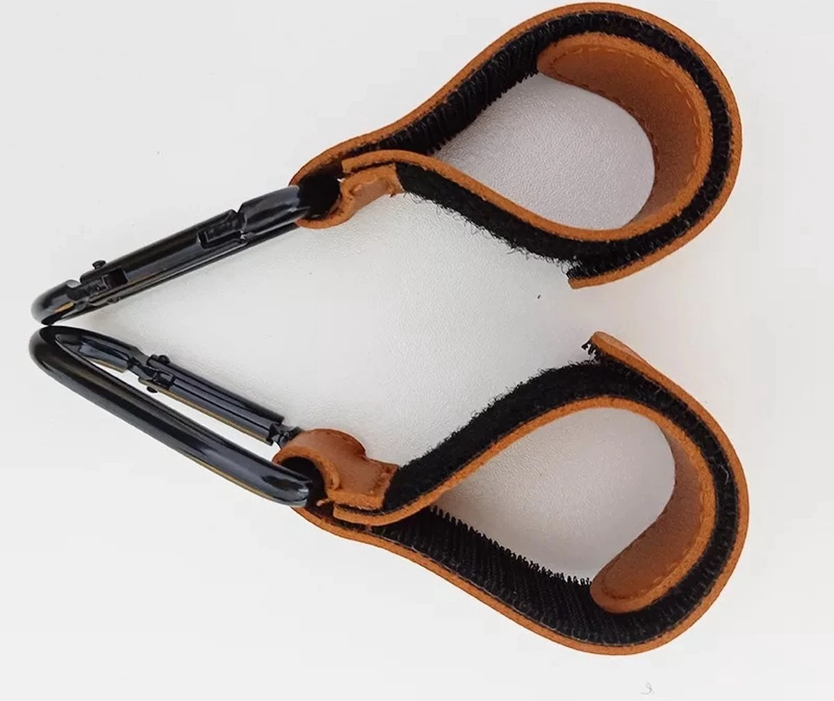 Kinderwagen Tassenhaak | Set Van 2 | Tas Hanger | Verstevigde Klittenband - 2 Stuks Zwart - Afbeelding 4
