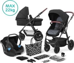 Kinderkraft Xmoov Black 3-in-1 Combi Kinderwagen Incl. Autostoel XMOVBLK30000