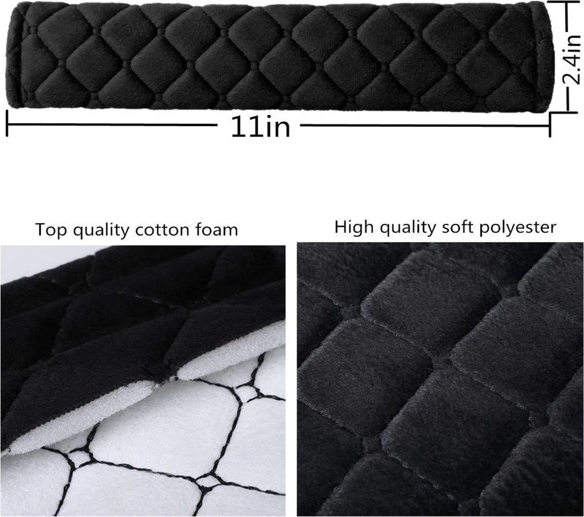 Merkloos Gordelbeschermer Sets Zwart Auto Autostoel Vrachtwagen Safety Belt Cushion Pads - Afbeelding 4