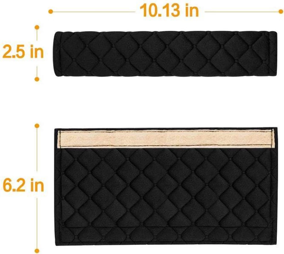 Merkloos Luxe Gordelhoes - Auto Gordelbeschermer - Gordelkussen - Zwart - 2 Stuks Gordelbeschermers - Afbeelding 2