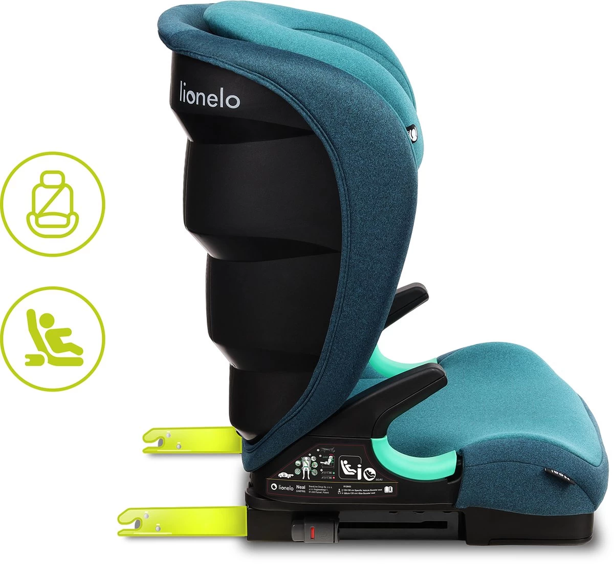 Lionelo Neal - Premium Autostoel - Hoofdsteunverstelling - Ventilatiesysteem - ISOFIX Tot 12 Jaar - Afbeelding 13