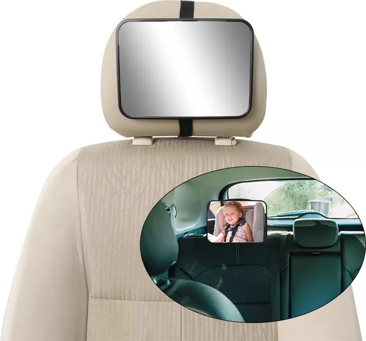 Autospiegel Baby - Achteruitkijkspiegel - Baby Autospiegel - Babyspiegel Auto - Baby Veiligheid - Kinderspiegel - Baby Auto - Zwart - Afbeelding 3