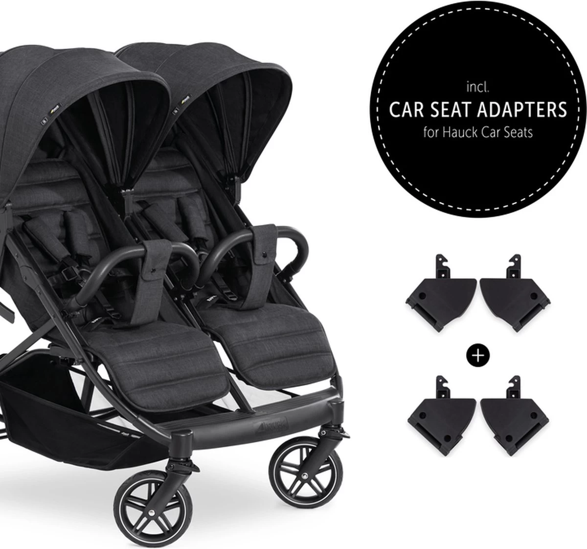 Hauck Uptown Duo Melange Broertje/zusje Kinderwagen Black - Afbeelding 5