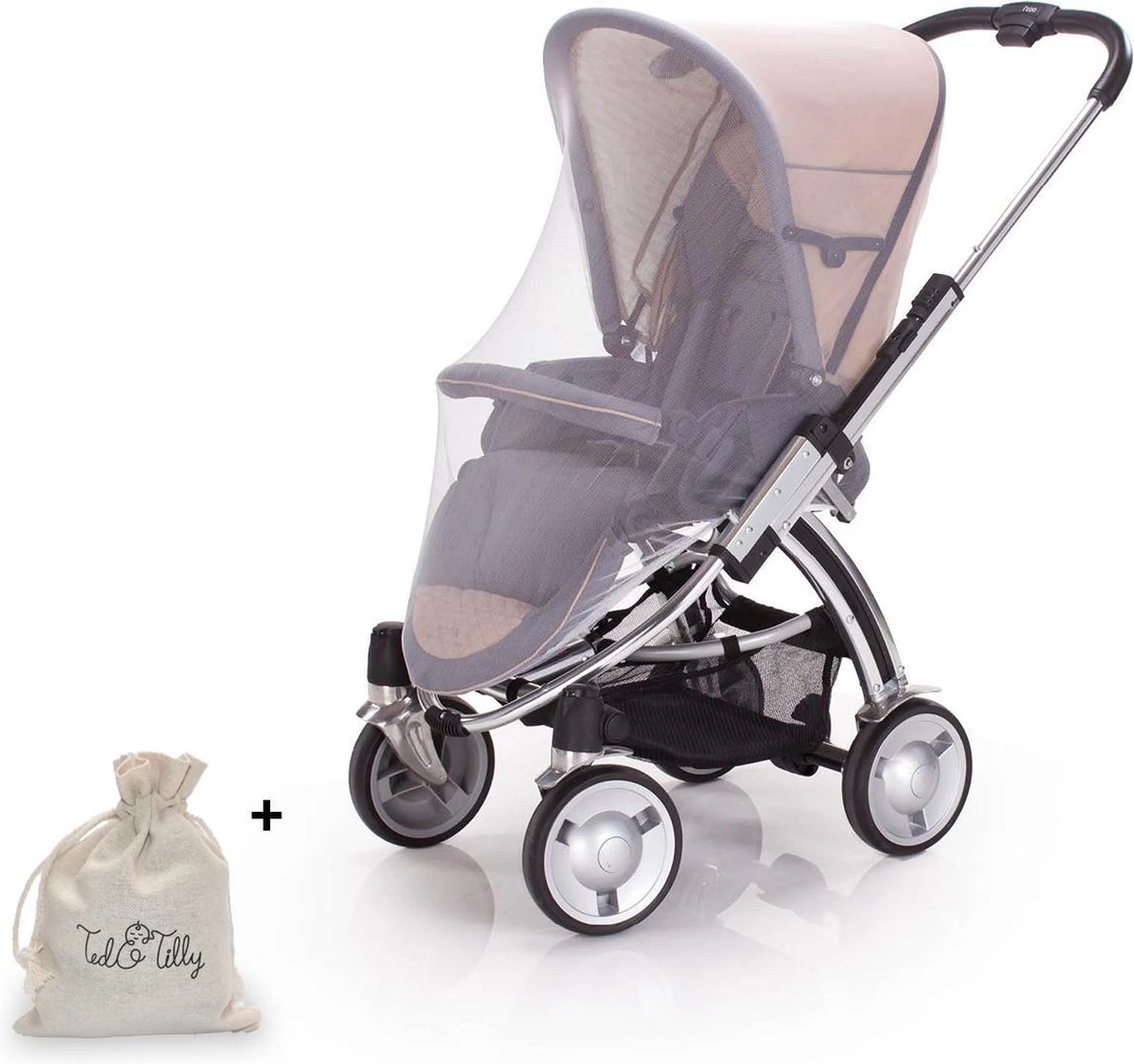 Universele Klamboe – Muggen- & Insectengaas Babybed – Muskieten En Muggennet – Voor Ledikant Kinderwagen Campingbedje – Wit - Afbeelding 4