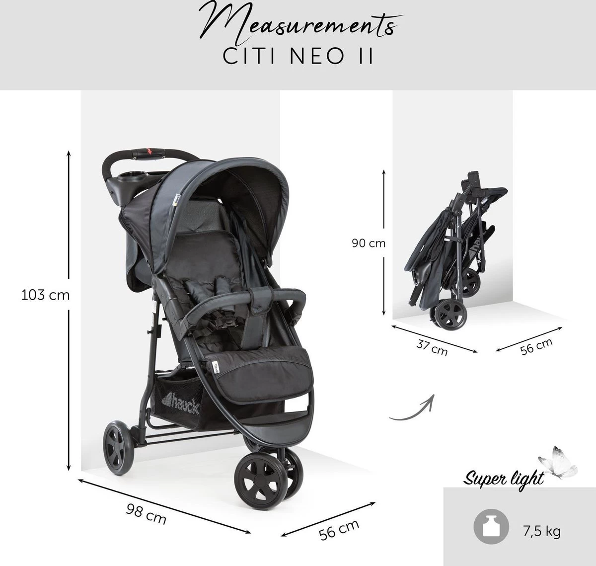 Hauck Citi Neo II Buggy - Caviar/Stone - Afbeelding 2