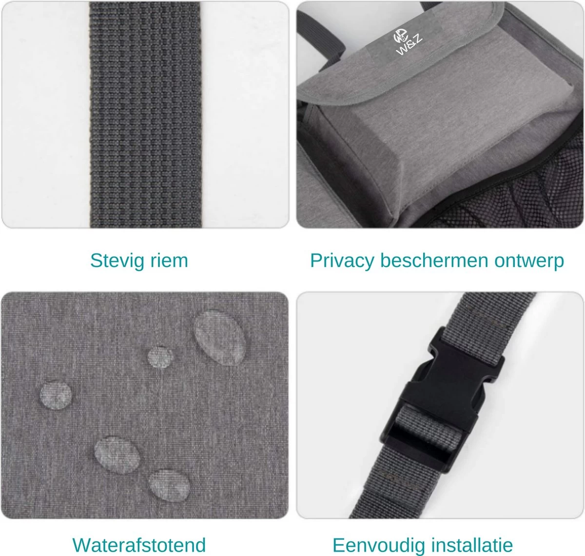 W&Z® Auto Organizer - Autostoel Organizer - Kofferbak Organizer - Grijs - Afbeelding 5