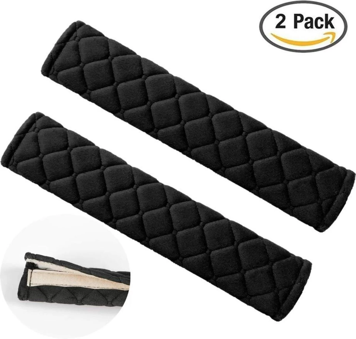 Merkloos Gordelbeschermer Sets Zwart Auto Autostoel Vrachtwagen Safety Belt Cushion Pads - Afbeelding 3