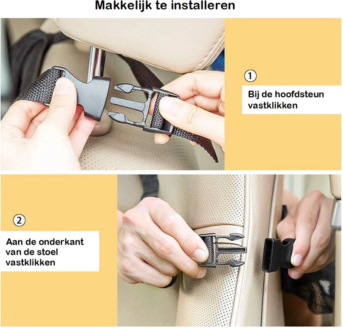 Venneweide - Luxe En Degelijke Autostoel Organizer Met Tablethouder - Auto Organizer - Voor Baby En Kinderen - Veel Opbergruimte - Geschikt Voor O.a. IPad - Topkwaliteit - Zwart - Afbeelding 2
