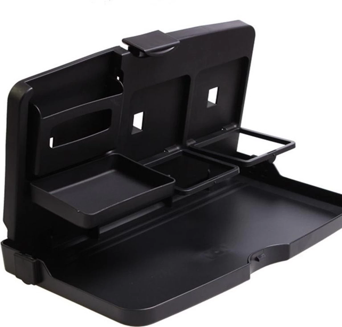 TDR- Universele Auto Eettafel Voor De Achterbank, Veelzijdig Inklapbaar, Met Beker- En Flessenhouder, Organizer Voor Mobiele Telefoon Voor In De Auto - Zwart - Afbeelding 4