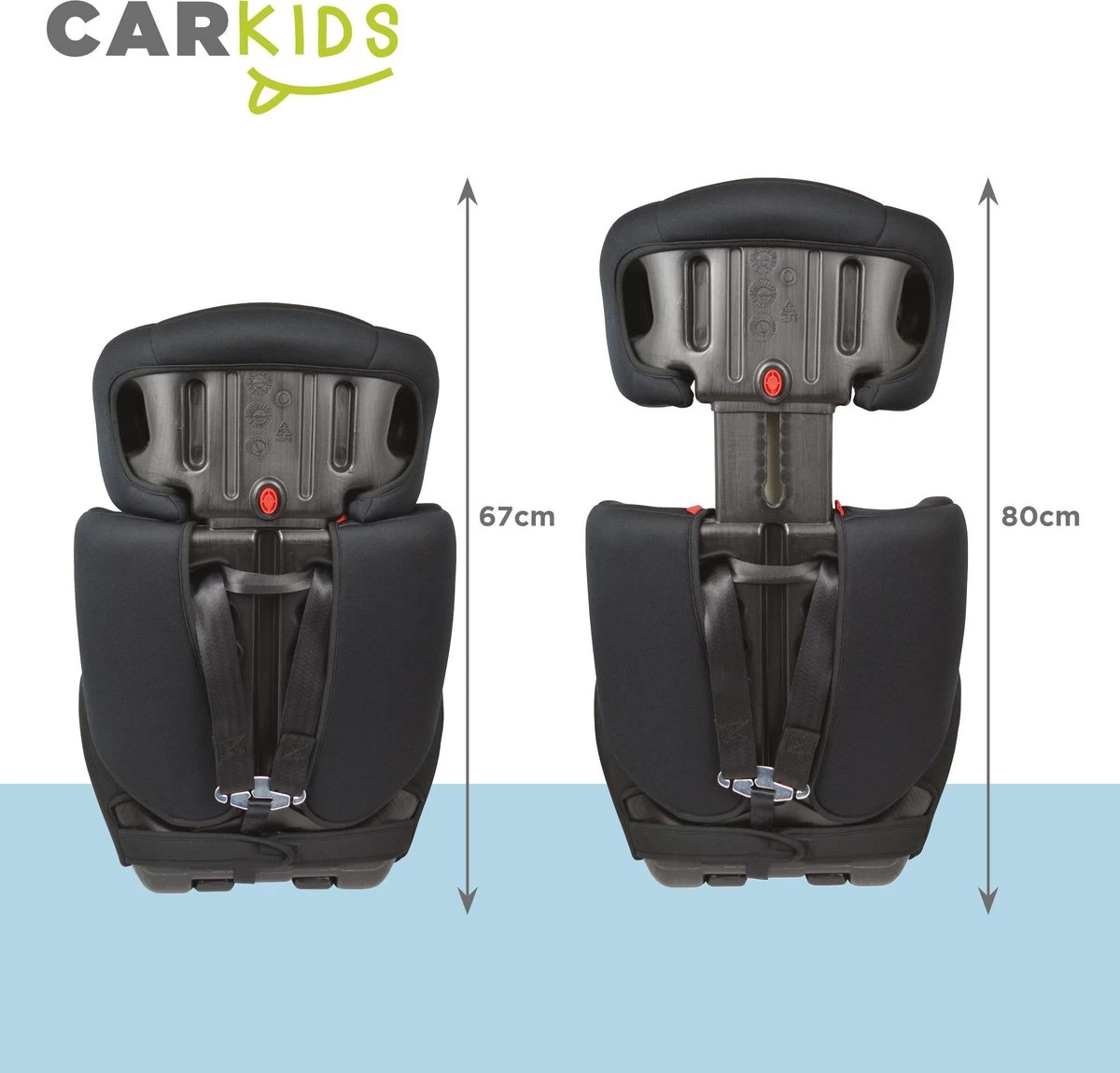 Carkids Verstelbaar Kinderautostoeltje Zwart En Wit | Kinderautostoel Groep 1-2-3 | Kinderen Van 9 Maanden-12 Jaar | 9-36 Kg - Afbeelding 3