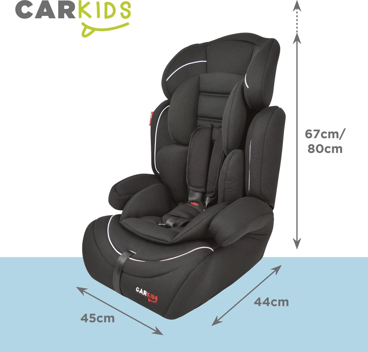 Carkids Verstelbaar Kinderautostoeltje Zwart En Wit | Kinderautostoel Groep 1-2-3 | Kinderen Van 9 Maanden-12 Jaar | 9-36 Kg - Afbeelding 4