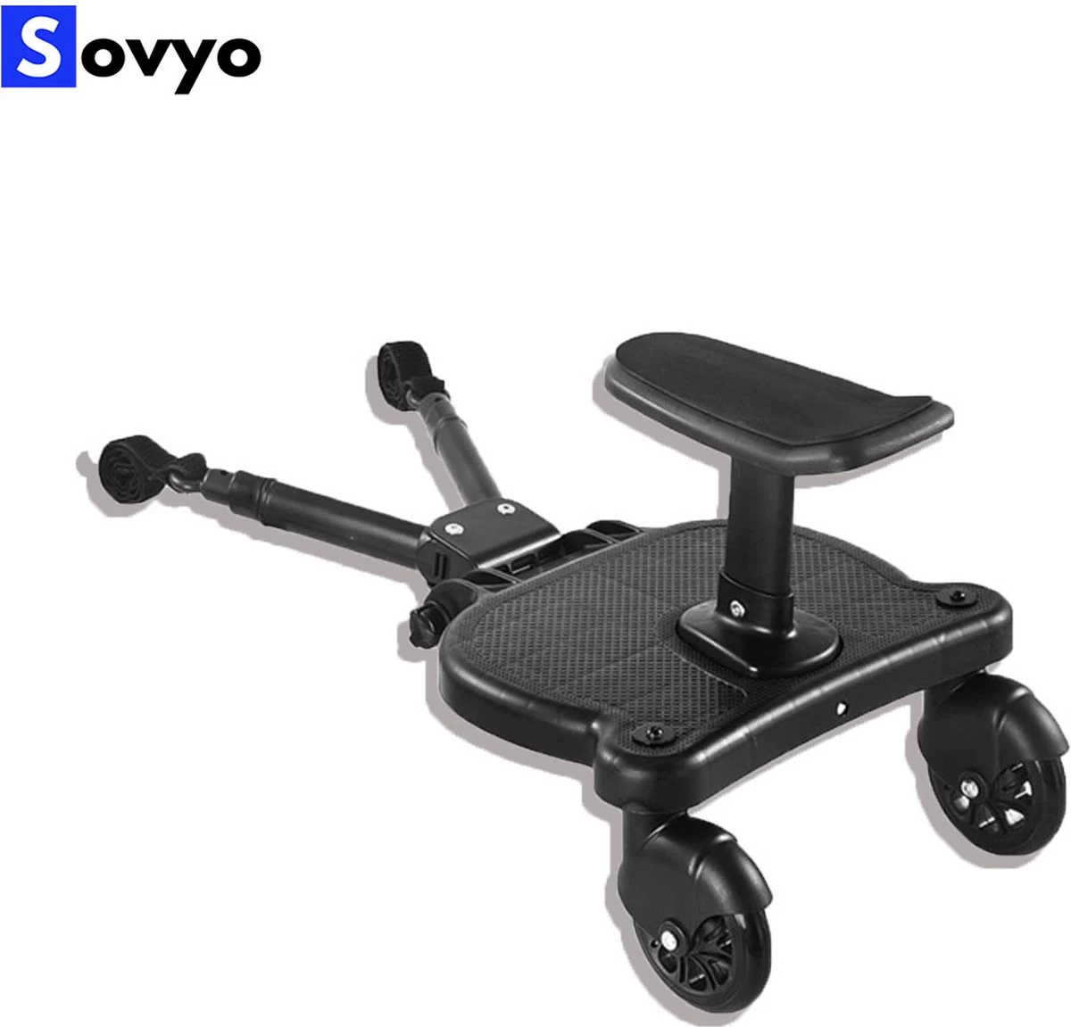 Merkloos Meerijdplankje Universeel Buggy/Kinderwagen - Kinderwagen Accessoire Met Afneembaar Zitje Van Hoogwaardige Kwaliteit - Verstelbaar Meerijdplankje - Afbeelding 8