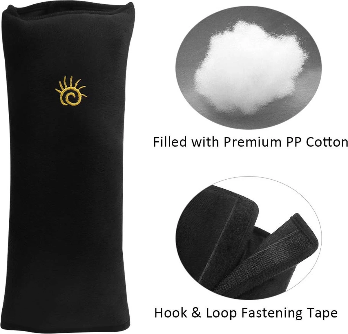 Gordelbeschermer Zwart Auto - Gordelkussen Kind - Slaapkussen - Nekkussen Kind Auto - Autogordel Kussen - Autogordel Beschermer - Auto Accessoires - Auto Accessories Interieur - 2 Stuks - Afbeelding 5