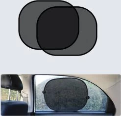 Zonnescherm Auto Baby - Zonwering Auto Met Zuignappen - Zonnescherm Auto Zijruit Zwart - Auto Accessoires - Auto Accessories - 44x36 Centimeter - 2 Stuks - Cadeautje