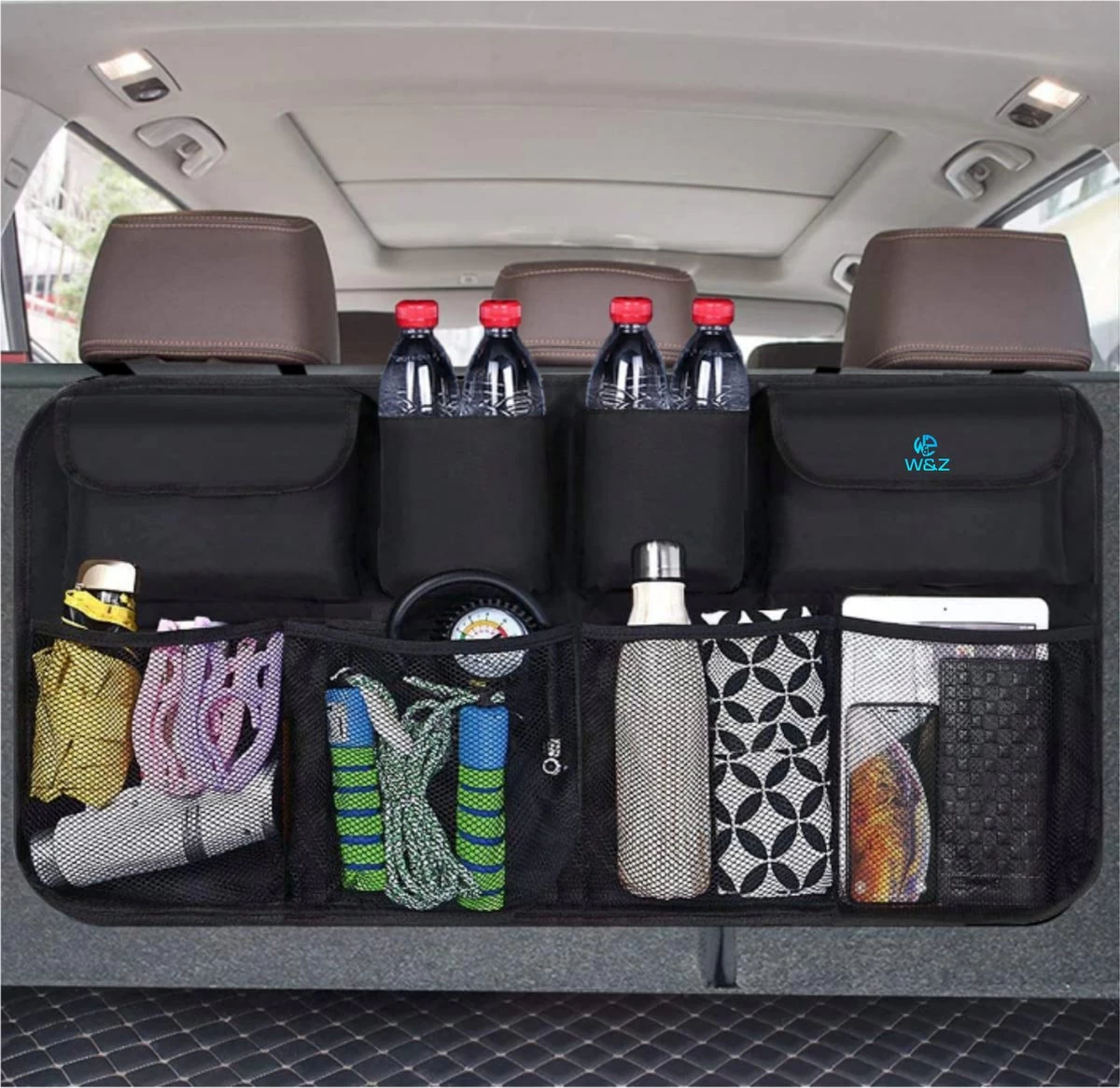 W&Z® Auto Organizer - Autostoel Organizer - Kofferbak Organizer - Zwart