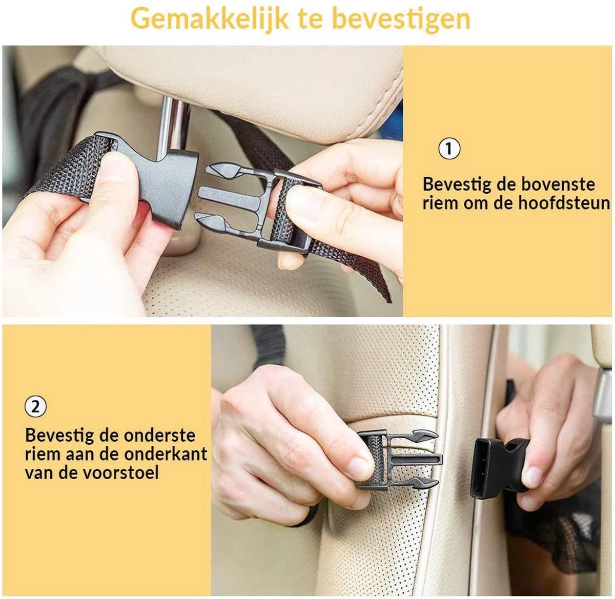 Merkloos Premium Luxe & Stevige Autostoel Organizer Met Tablet Houder - Set Van 2 - Auto Stoel Organiser - - Afbeelding 5