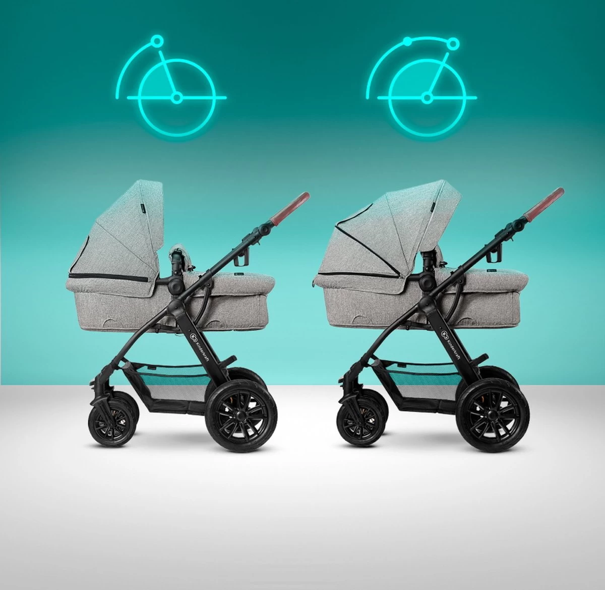 Kinderkraft Xmoov Black 3-in-1 Combi Kinderwagen Incl. Autostoel XMOVBLK30000 - Afbeelding 16