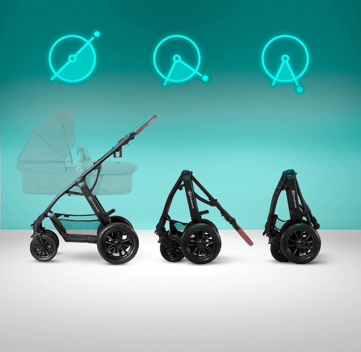 Kinderkraft Xmoov Black 3-in-1 Combi Kinderwagen Incl. Autostoel XMOVBLK30000 - Afbeelding 17