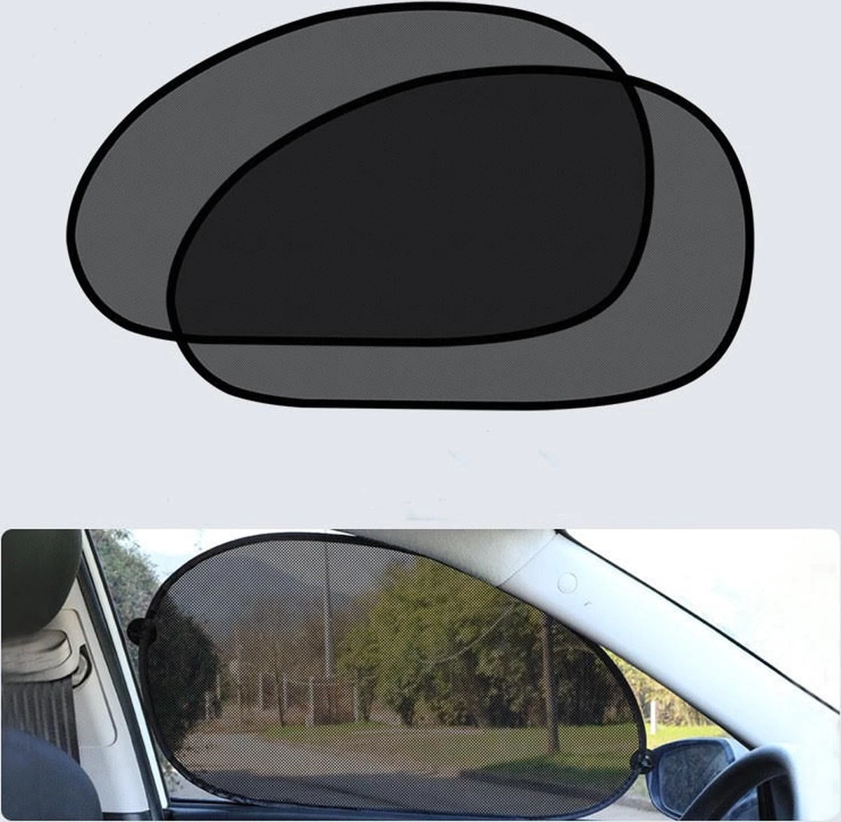 Zonnescherm Auto Baby - Zonwering Auto Met Zuignappen - Zonnescherm Auto Zwart - Auto Accessoires - Auto Accessories - 65x38 Centimeter - 2 Stuks - Cadeautje