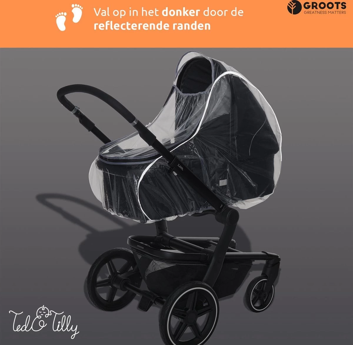Universele Regenhoes Kinderwagen Met Kijkvenster – Buggy Hoes Universeel – Tegen Regen En Miezer Buggy – Doorzichtig - Afbeelding 2