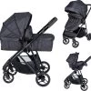 Bebies First Combi 3 In 1 Kinderwagen Optima- Zwart - Inc. Reiswieg, Zitting & Autostoel