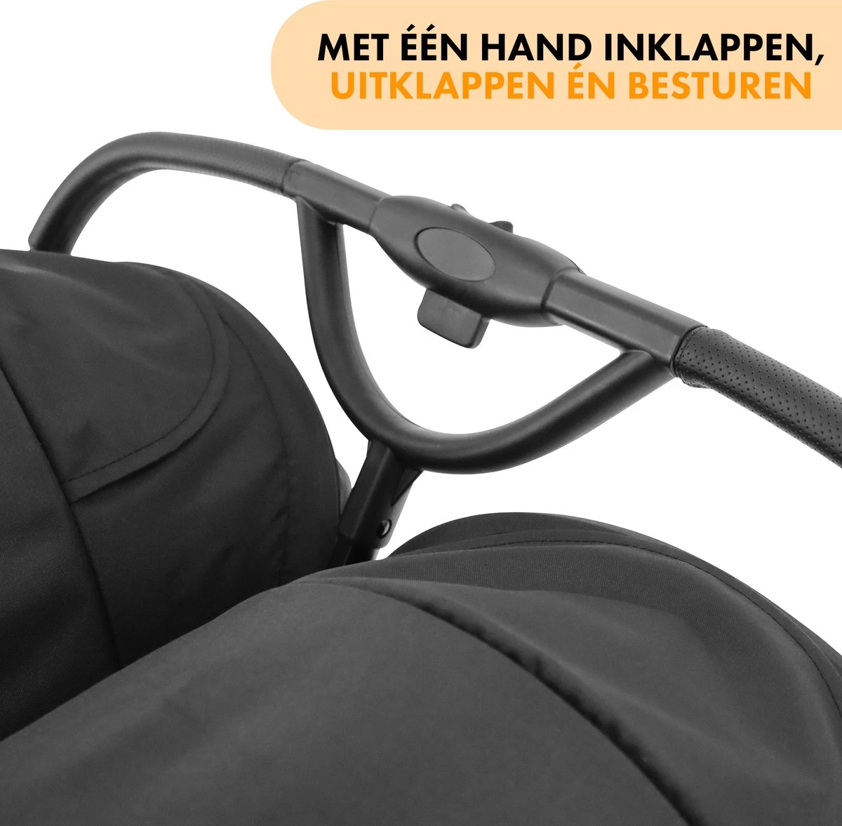 Deryan Luxe Rolo X2 Dubbele Buggy - Duo Buggy - Zwart - Afbeelding 10