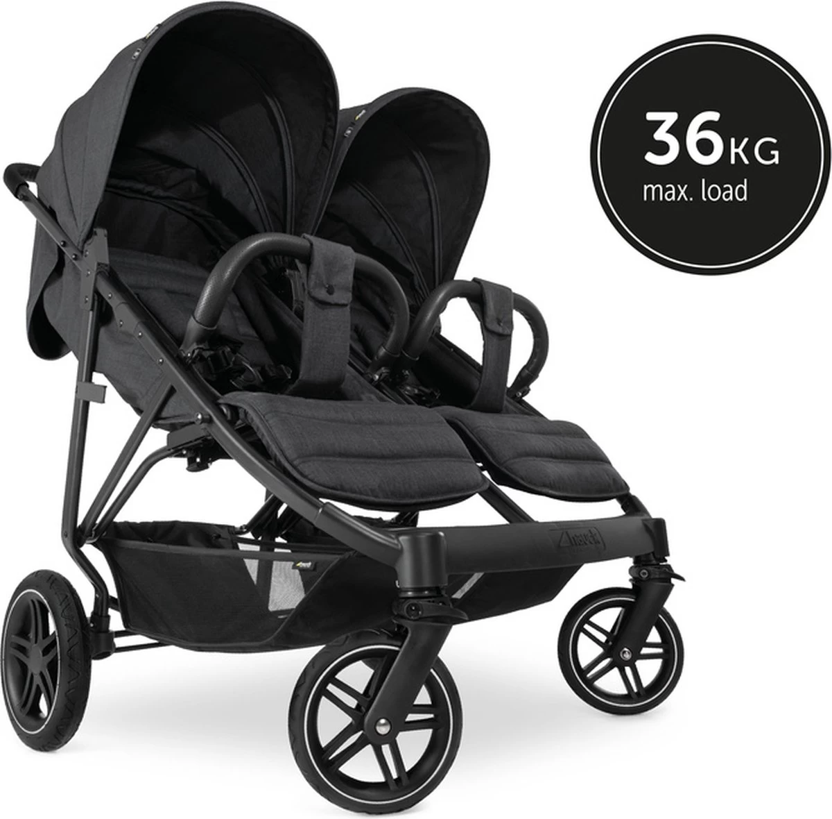 Hauck Uptown Duo Melange Broertje/zusje Kinderwagen Black - Afbeelding 6