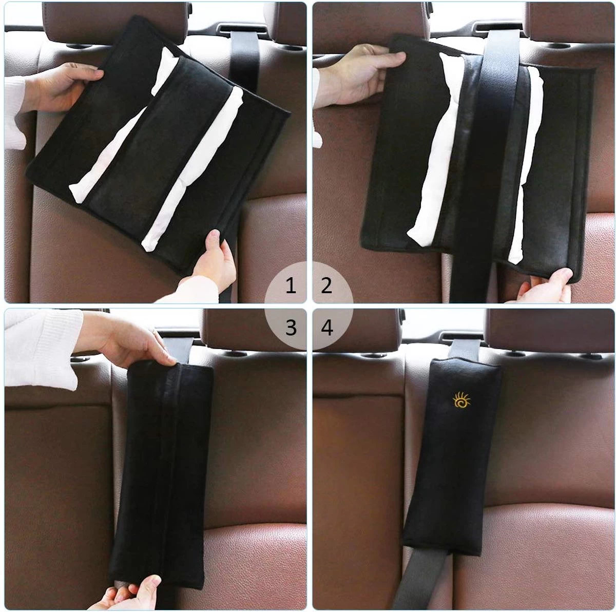 Gordelbeschermer Zwart Auto - Gordelkussen Kind - Slaapkussen - Nekkussen Kind Auto - Autogordel Kussen - Autogordel Beschermer - Auto Accessoires - Auto Accessories Interieur - 2 Stuks - Afbeelding 2