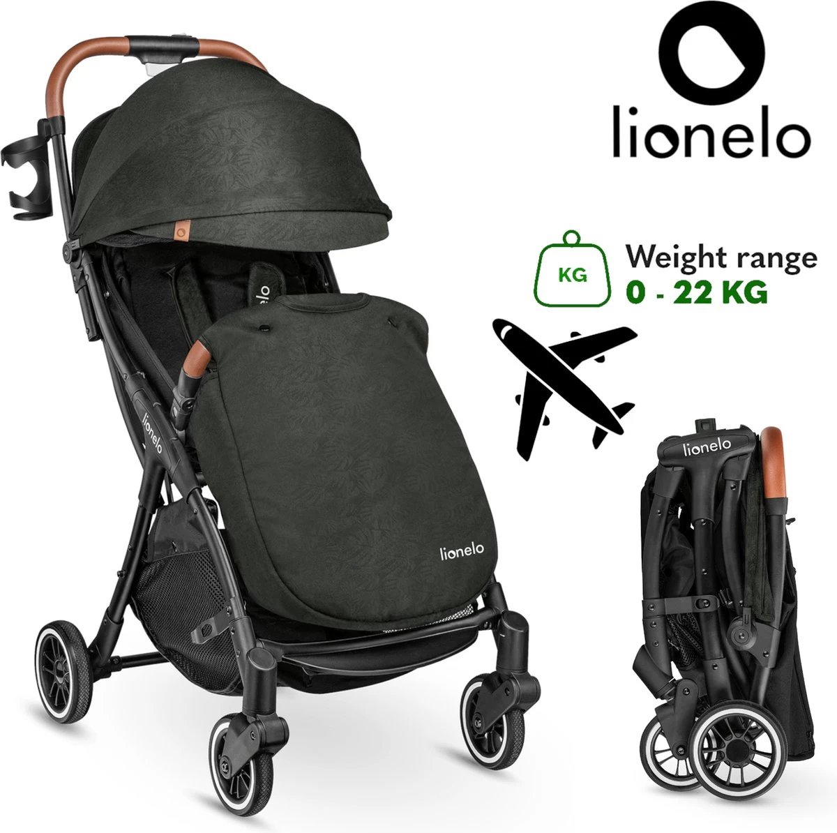 Lionelo Buggy Julie One - Kinderwagen Premium - Automatisch Opvouwen - Wandelwagen Tot 22 Kg - Comfortabele Zitje - Afbeelding 13