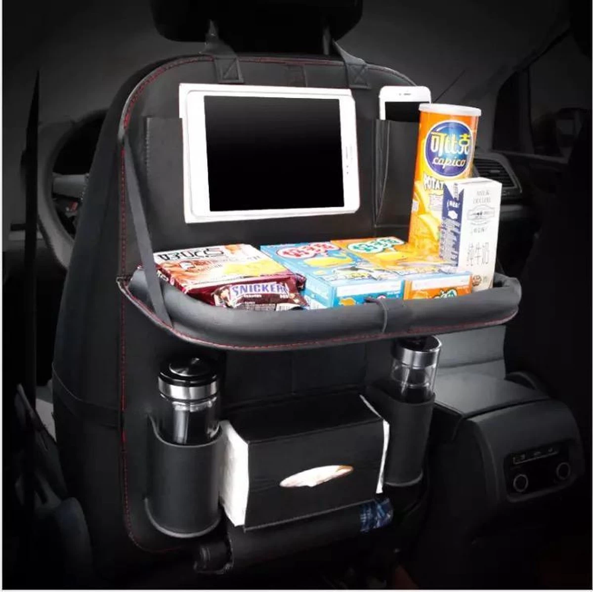 Merkloos PREMIUM Autostoel Organizer - Carseat Organiser - Auto Stoel Organizer - Tablet Houder - Auto Tafeltje - Auto Organizer - Beker Houder - Paraplu Houder - Tissue Doos Houder - Afbeelding 11