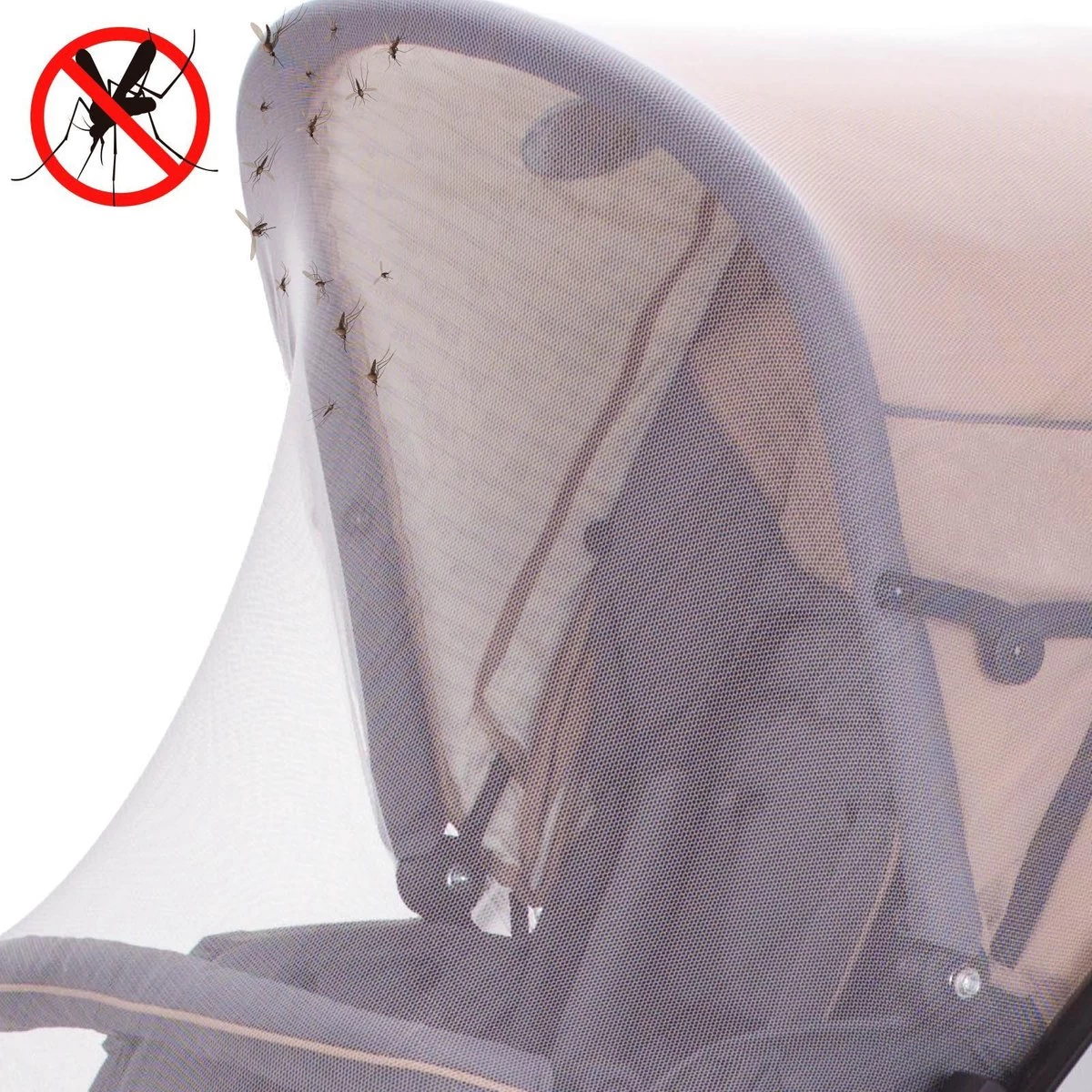 Universele Klamboe – Muggen- & Insectengaas Babybed – Muskieten En Muggennet – Voor Ledikant Kinderwagen Campingbedje – Wit - Afbeelding 6