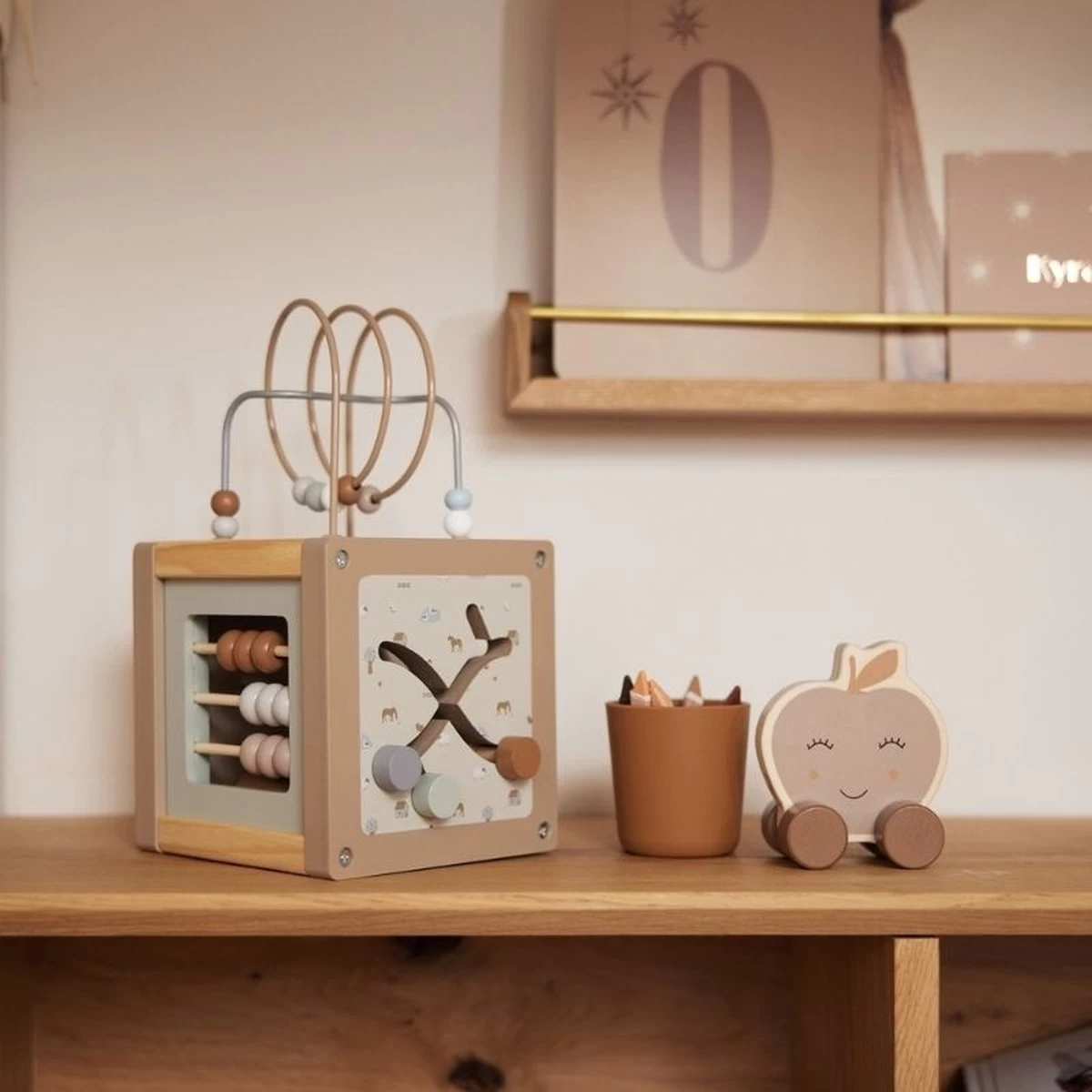 Jollein Houten Activiteitenkubus 15x15x15cm - Farm - Afbeelding 4