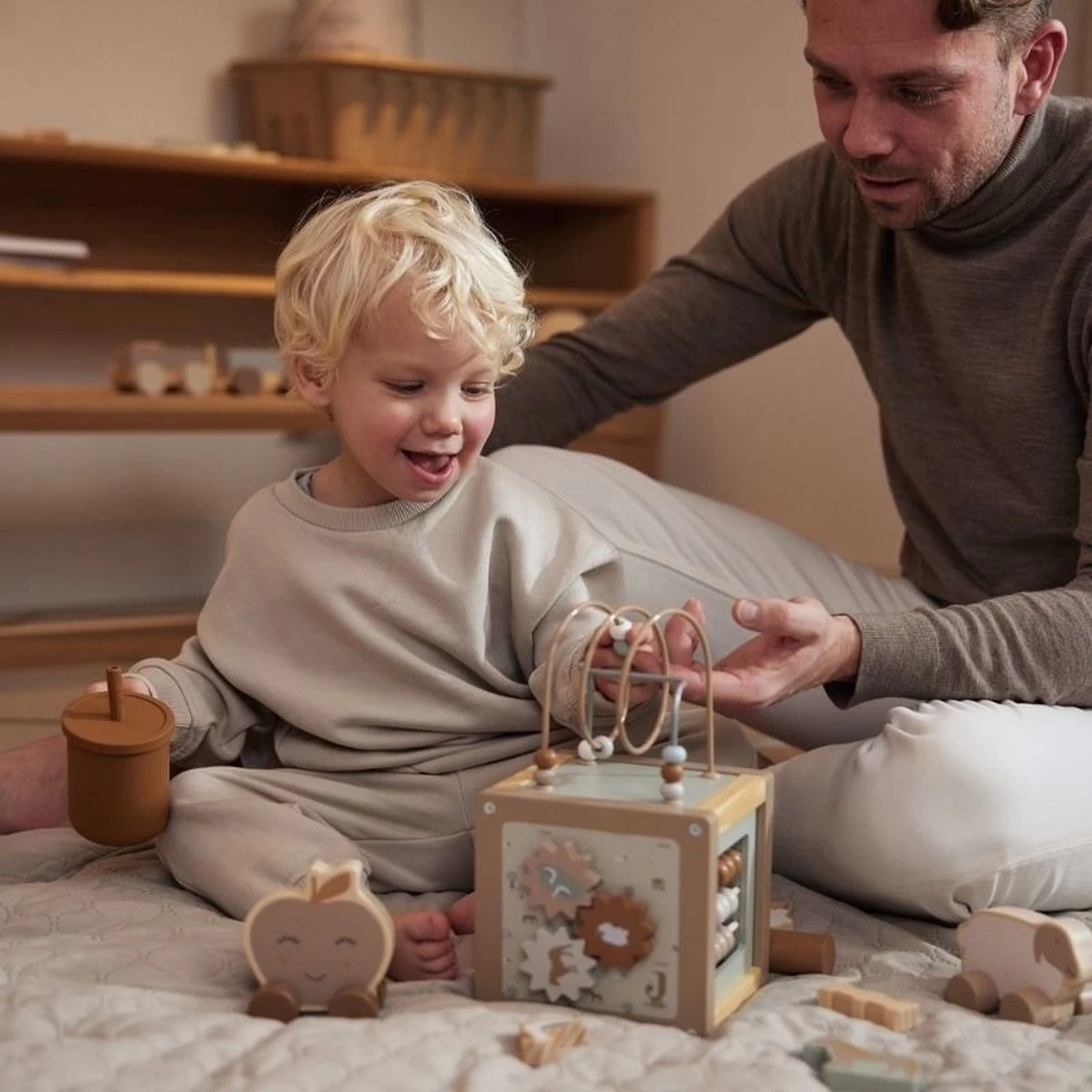 Jollein Houten Activiteitenkubus 15x15x15cm - Farm - Afbeelding 5