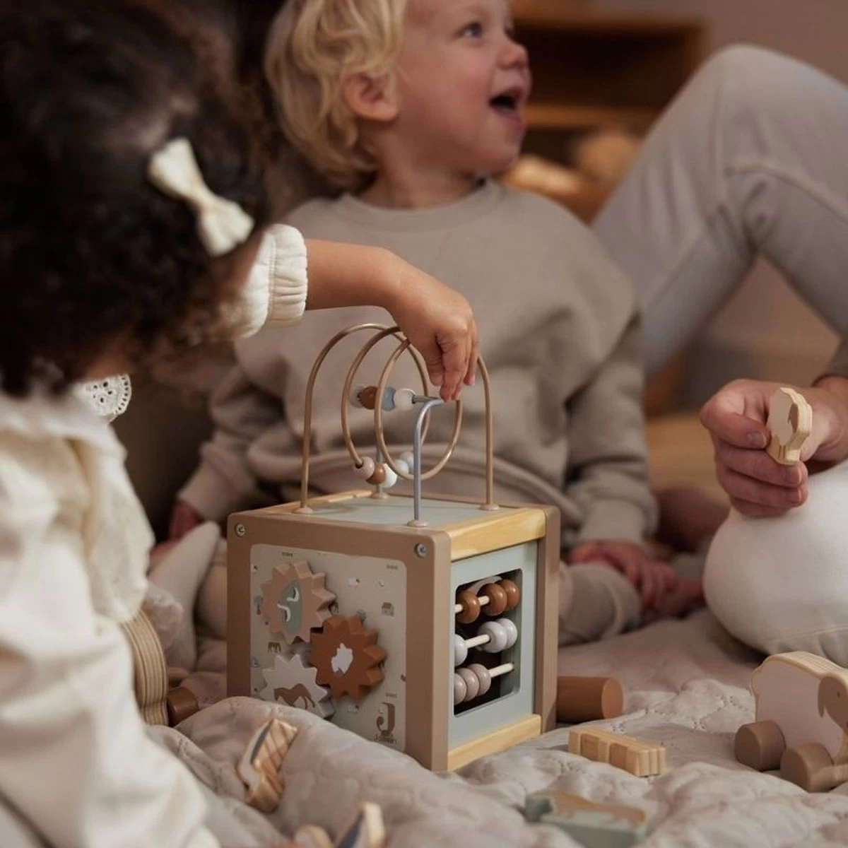 Jollein Houten Activiteitenkubus 15x15x15cm - Farm - Afbeelding 8