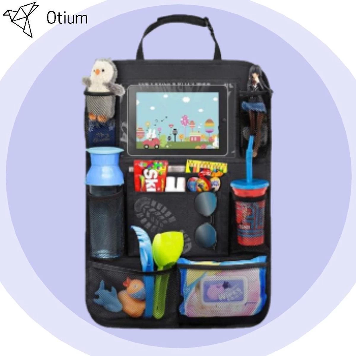 Luxe Autostoel Organizer - Met Tablet Of IPad Vak - Organizer Voor In De Auto - Kind - Kids - Geschikt Voor IPad Of Tablet - Nieuw! - Vakantie - 10 Vakken - Voor Kinderen - Car Organizer - 2021 Uitvoering! Auto Organizer - Nieuw! - Afbeelding 2