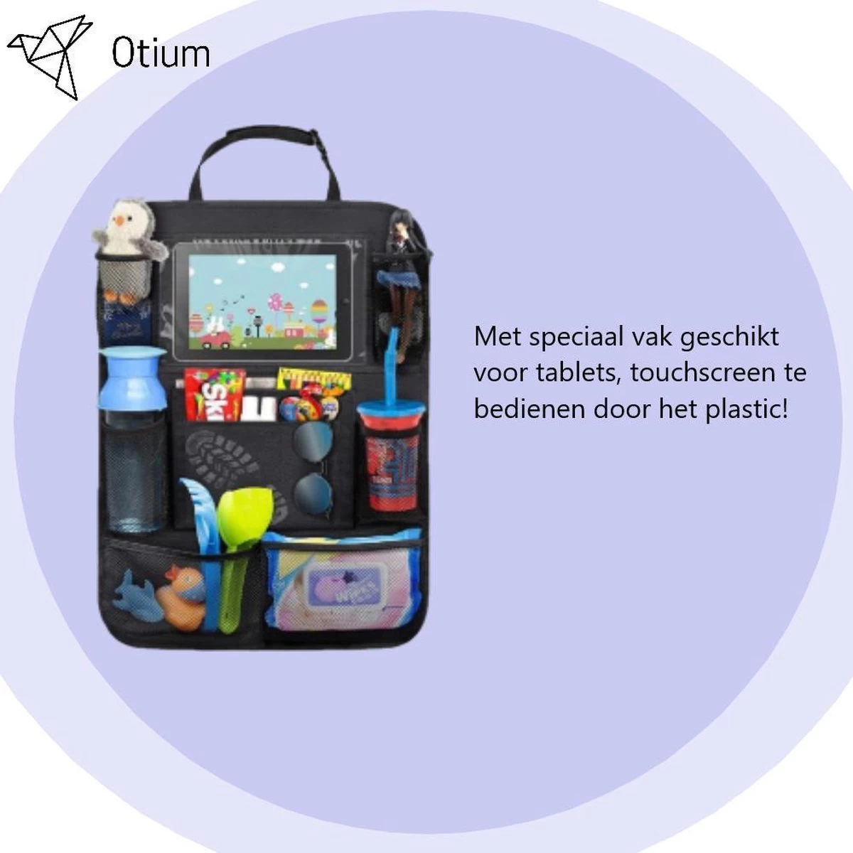 Luxe Autostoel Organizer - Met Tablet Of IPad Vak - Organizer Voor In De Auto - Kind - Kids - Geschikt Voor IPad Of Tablet - Nieuw! - Vakantie - 10 Vakken - Voor Kinderen - Car Organizer - 2021 Uitvoering! Auto Organizer - Nieuw! - Afbeelding 3