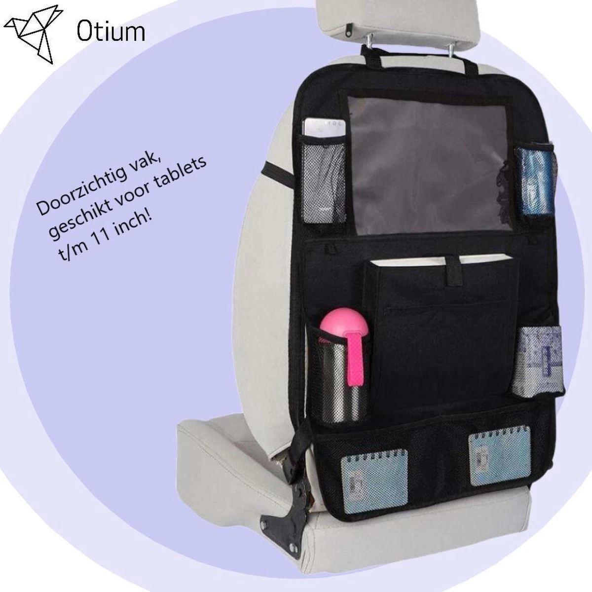Luxe Autostoel Organizer - Met Tablet Of IPad Vak - Organizer Voor In De Auto - Kind - Kids - Geschikt Voor IPad Of Tablet - Nieuw! - Vakantie - 10 Vakken - Voor Kinderen - Car Organizer - 2021 Uitvoering! Auto Organizer - Nieuw! - Afbeelding 6